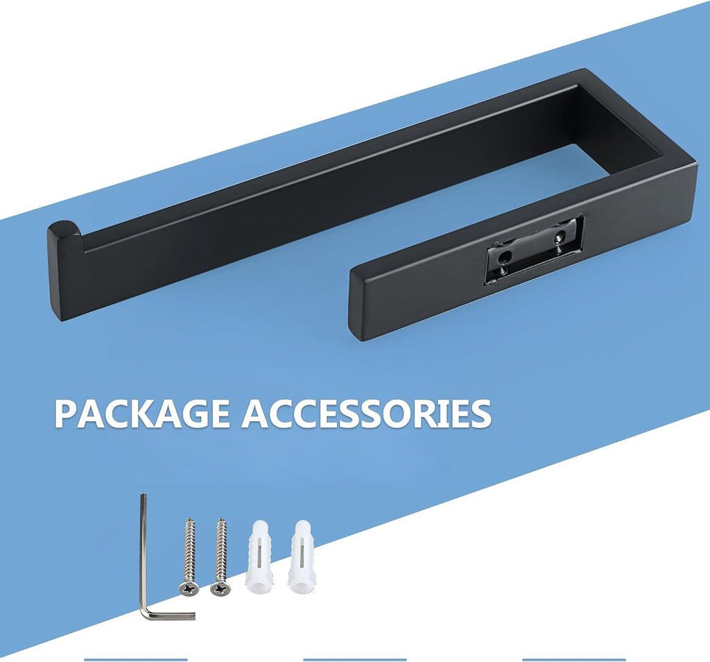 Sayayo Bathroom Hand Towel Holder, Black Towel Bar Wall Mounted