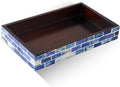 Handicrafts Home Bone Inlay Indigo Decorative Organizer Vanity Tray, 10x6