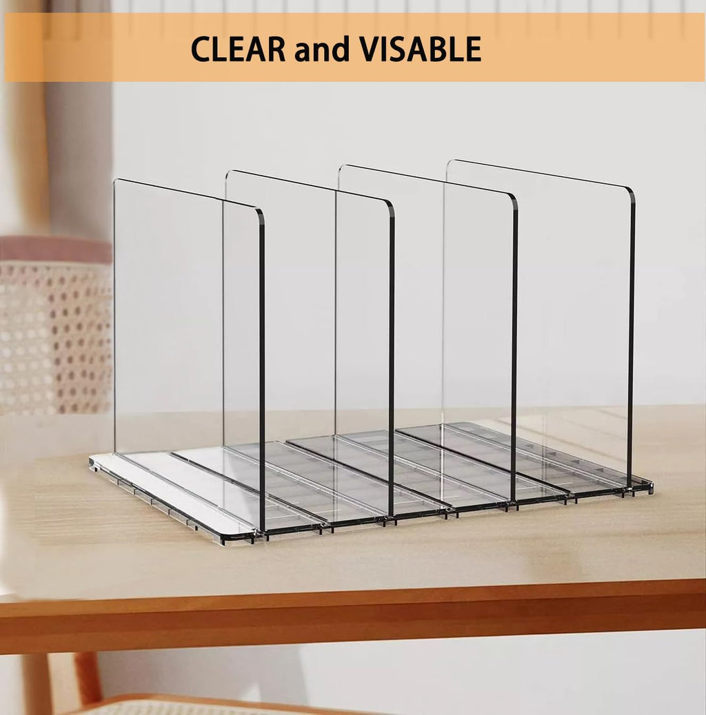 Adjustable Shelf Divider for Closet, Clear Purse Organizers for Closet Acrylic Handbag Separators Storage Shopping Gift Bag Organizer Bookshelf Separator Dividers in Bedroom, Office