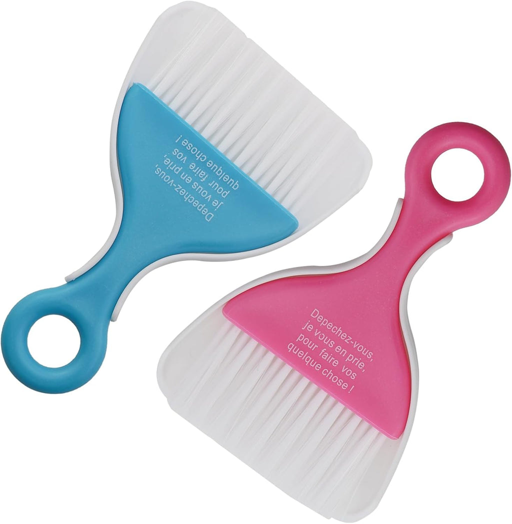 2PCS PP Plastic Small Broom and Dustpan Set Compact Desktop Sweeper Multifunctional Mini Cleaning Tool Suitable for Keyboards Car Interiors Worktops