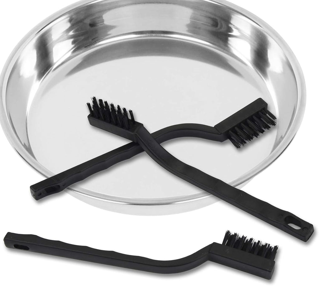 Topbuti 15 Pcs Mini Nylon Wire Brush Set for Cleaning Welding Slag Rust, Wire Bristle Scratch Brush Set, Curved Handle Brushes