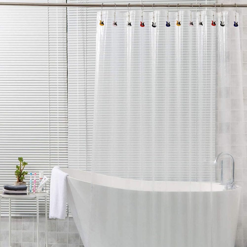 12Pcs Guitar Shower Curtain Hooks for Bathroom Shower Rods