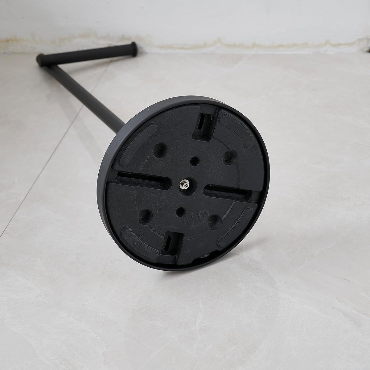BWE Black Free Standing Toilet Paper Holder for Bathroom Tissue Storage