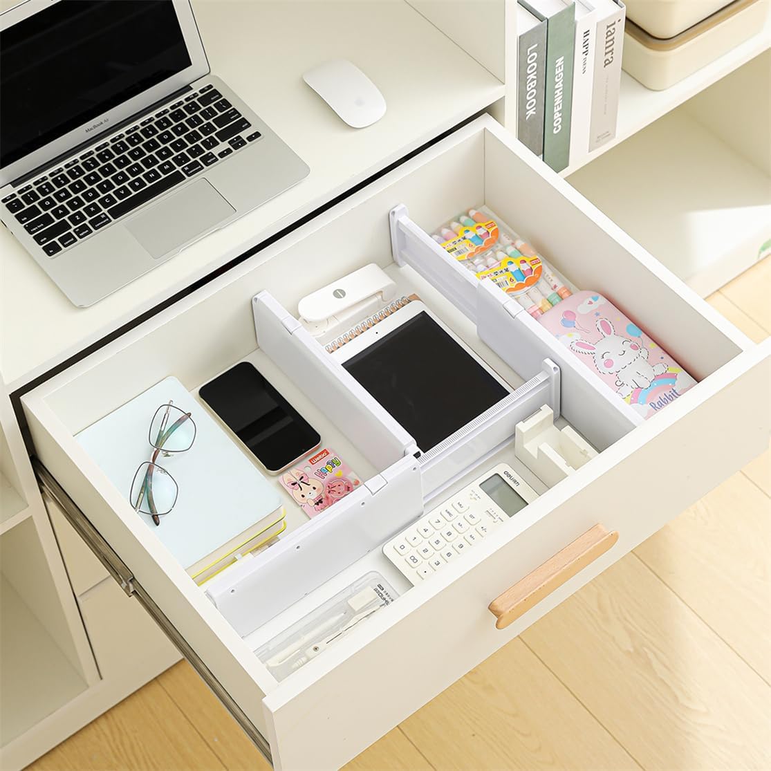 NUOOO Drawer Dividers Dresser Drawer Organizer 3 Pack Adjustable Kitchen Drawers Divider Plastic Separators for Clothes Desk Office Storage