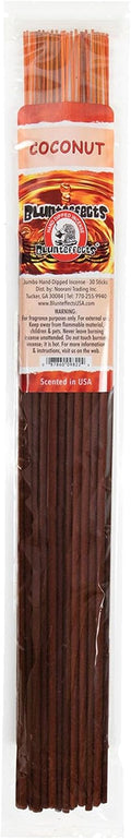 Blunteffects Jumbo Hand-Dipped Incense Sticks, Coconut, 30-Pack