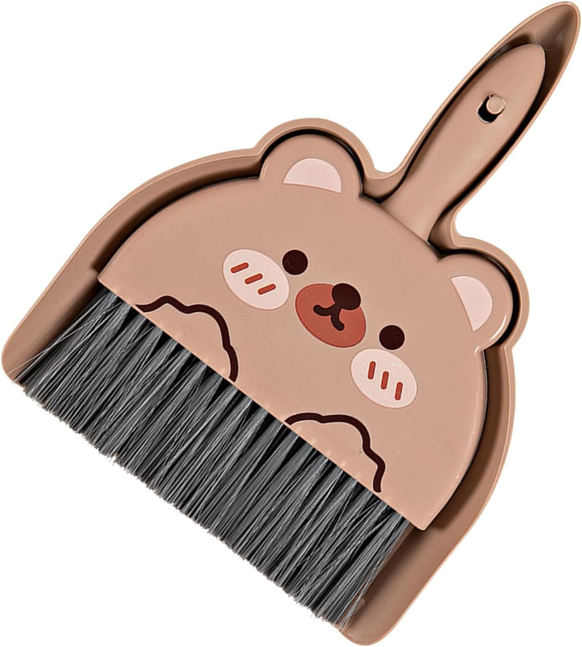 Mini Dustpan and Brush Set, Cartoon Portable Cleaning Broom with Dust Pan, Handheld Dust pan with Cleaning Brush Combo for Desk Keyboard Countertop (Bear)