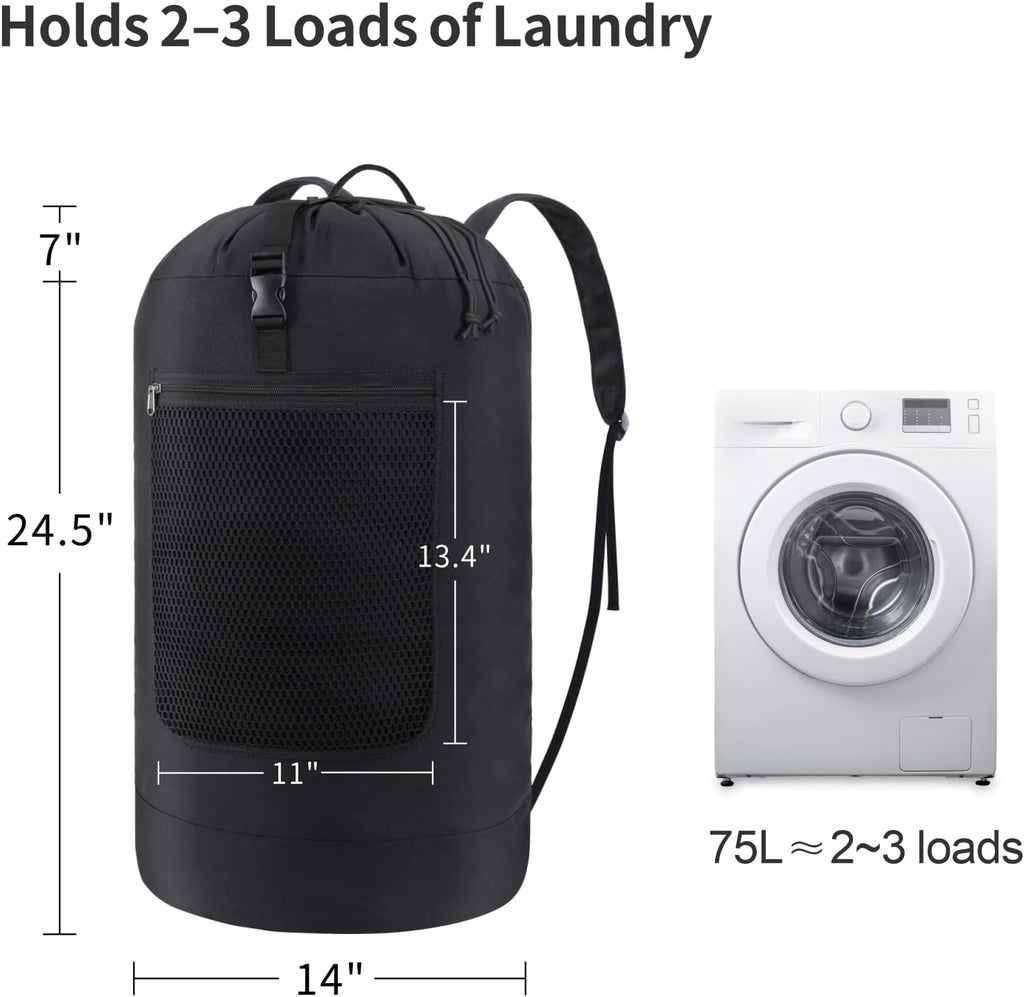F-color Laundry Backpack Bag for College - Heavy Duty Laundry Bag 75L