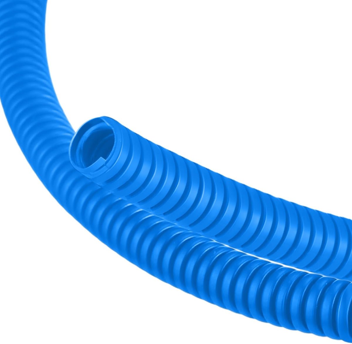 1/4 Inch x 24.6 ft Wire Loom Split Tubing Guard Plastic Convoluted Flex Electric Wire Cord Protectors from Pets No Chew (Blue)