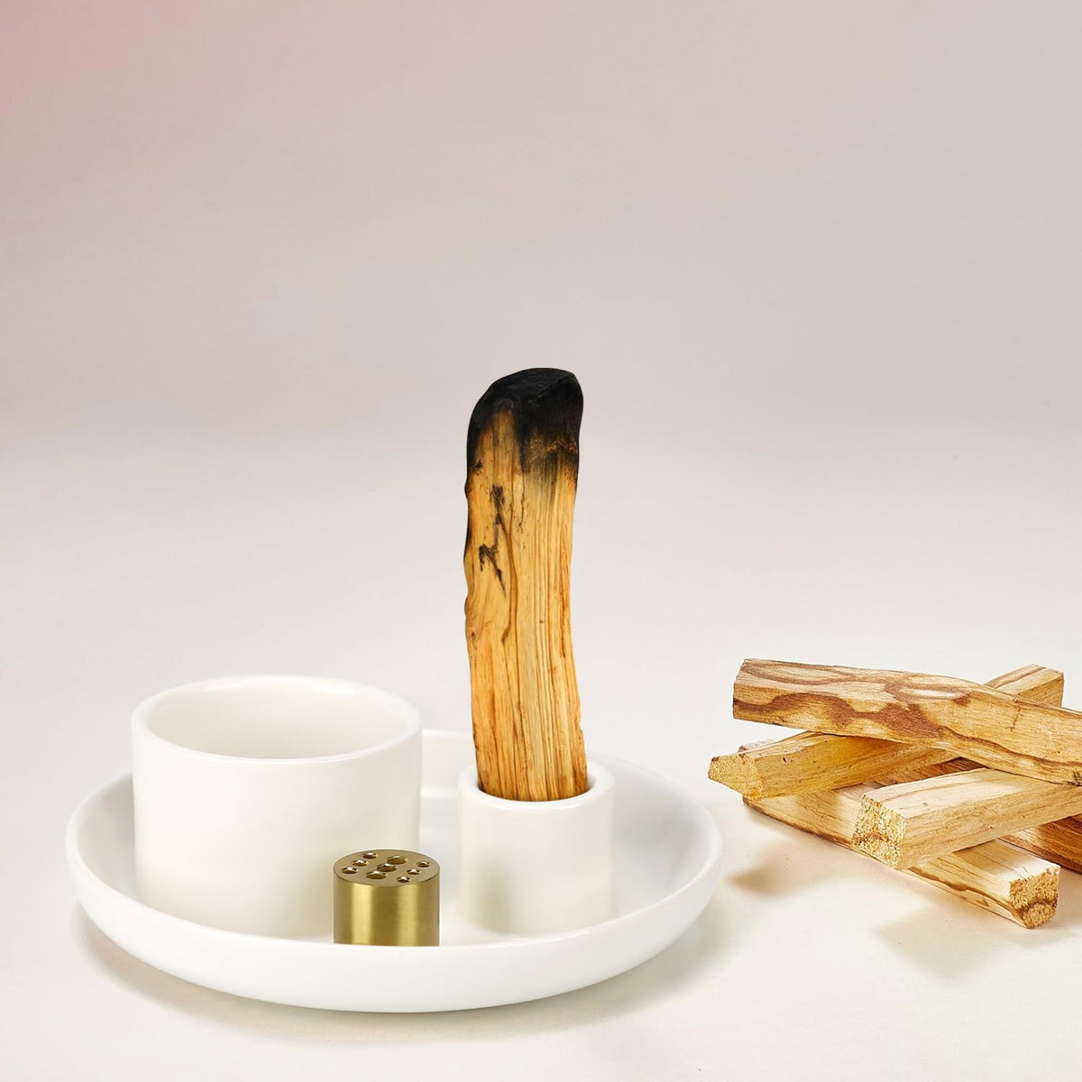 Sage Holder for Burning with Incense Stick Holder, All in One Ceramic Holder for Meditation and Room Home Decor