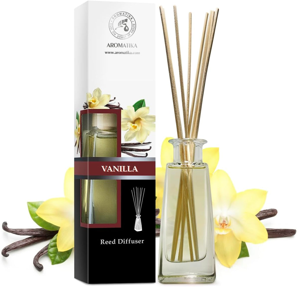 AROMATIKA Vanilla Reed Diffuser Set 3.4 fl oz (100 ml) - Home Fragrance