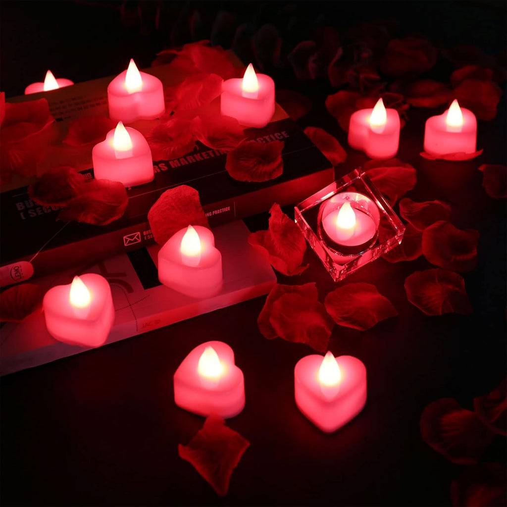 LED Tea Lights, Pack of 24, Flameless Flickering Candle Lights and Decorations for Wedding, Valentine's Day, Marriage Proposal, Party, Festival Celebration