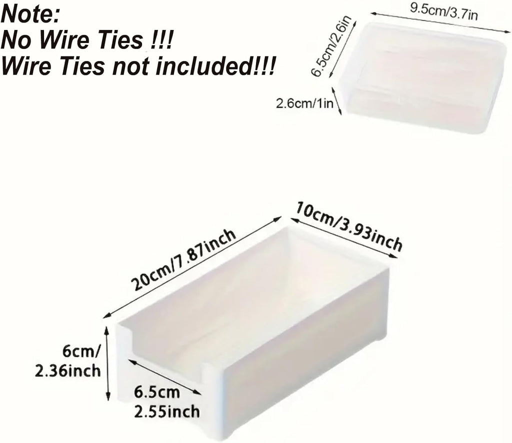 Cable Organizer Storage Box with 7 Wire Ties,Desktop Cable Management Box with Switch, Power Cord Organizer for Office,Home,Desk Accessories Storage Stationery Supplies（Clear）