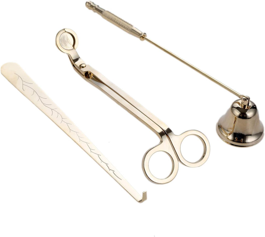 3 in 1 Candle Wick Trimmer Set, Snuffer, Dipper, Cutter, Gold