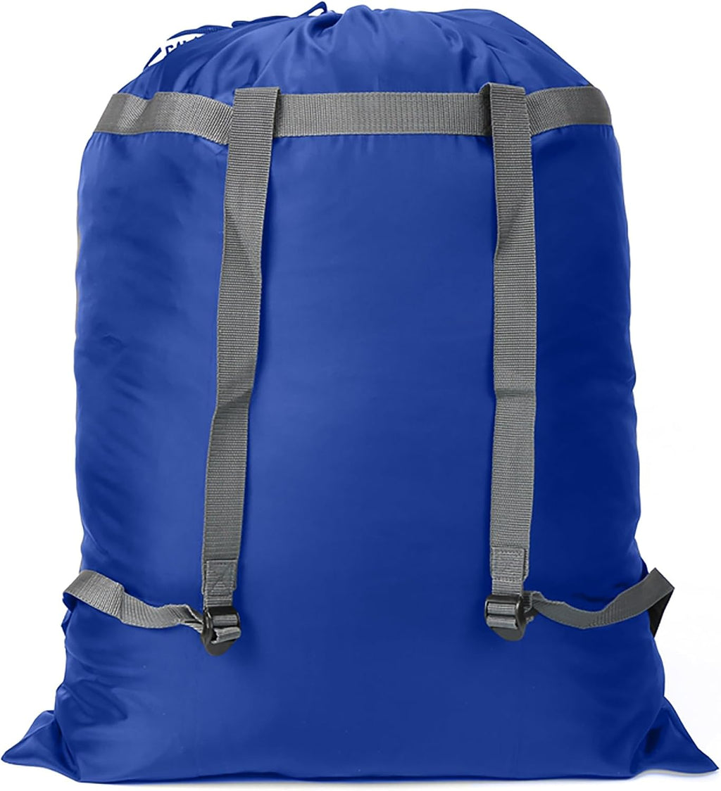 Laundry Bag Backpack, 27"x 34"Laundry Bag with Straps & Drawstring, Blue