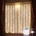 HXWEIYE Short Curtain Lights, 3.3x5FT 96LED, Battery Powered, Timer