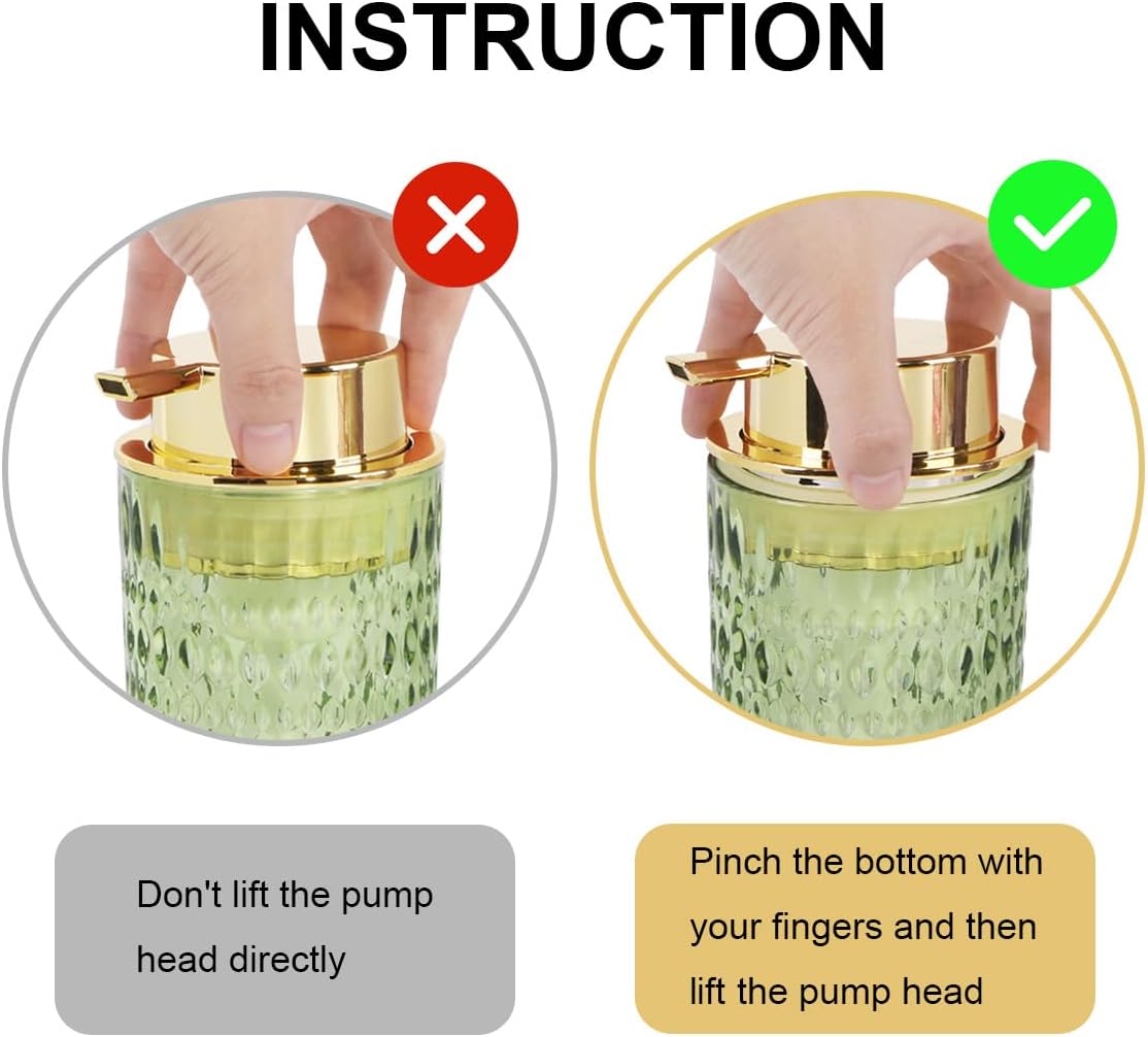 Green Glass Foaming Soap Dispenser