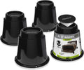 Slipstick CB671 5 Inch Bed Risers/Furniture Raisers with Steel Reinforced Holder Top, Lifts Height 5" (4 Pack) Supports 2,640 Pounds, Round, Black, Stackable with CB674 & CB672