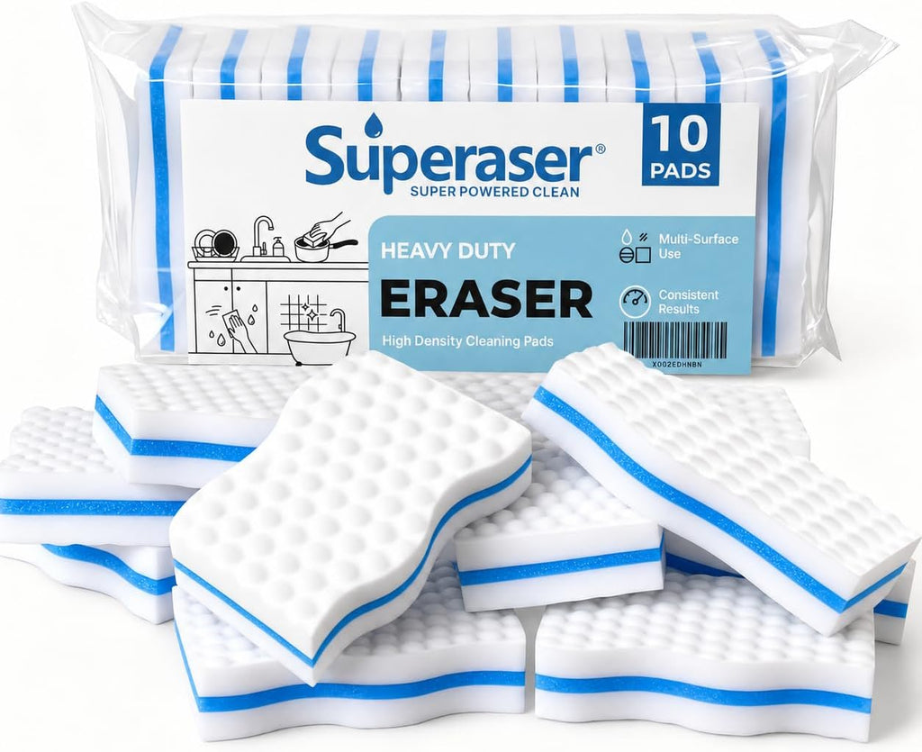 Magic Sponge Eraser, Tex-10 Scrub Melamine Sponges, 10 Pack