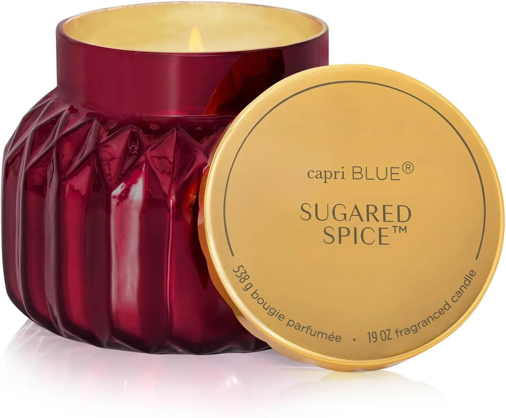 Capri Blue Sugared Spice Scented Candles for Home | Ruby Red, 19 oz