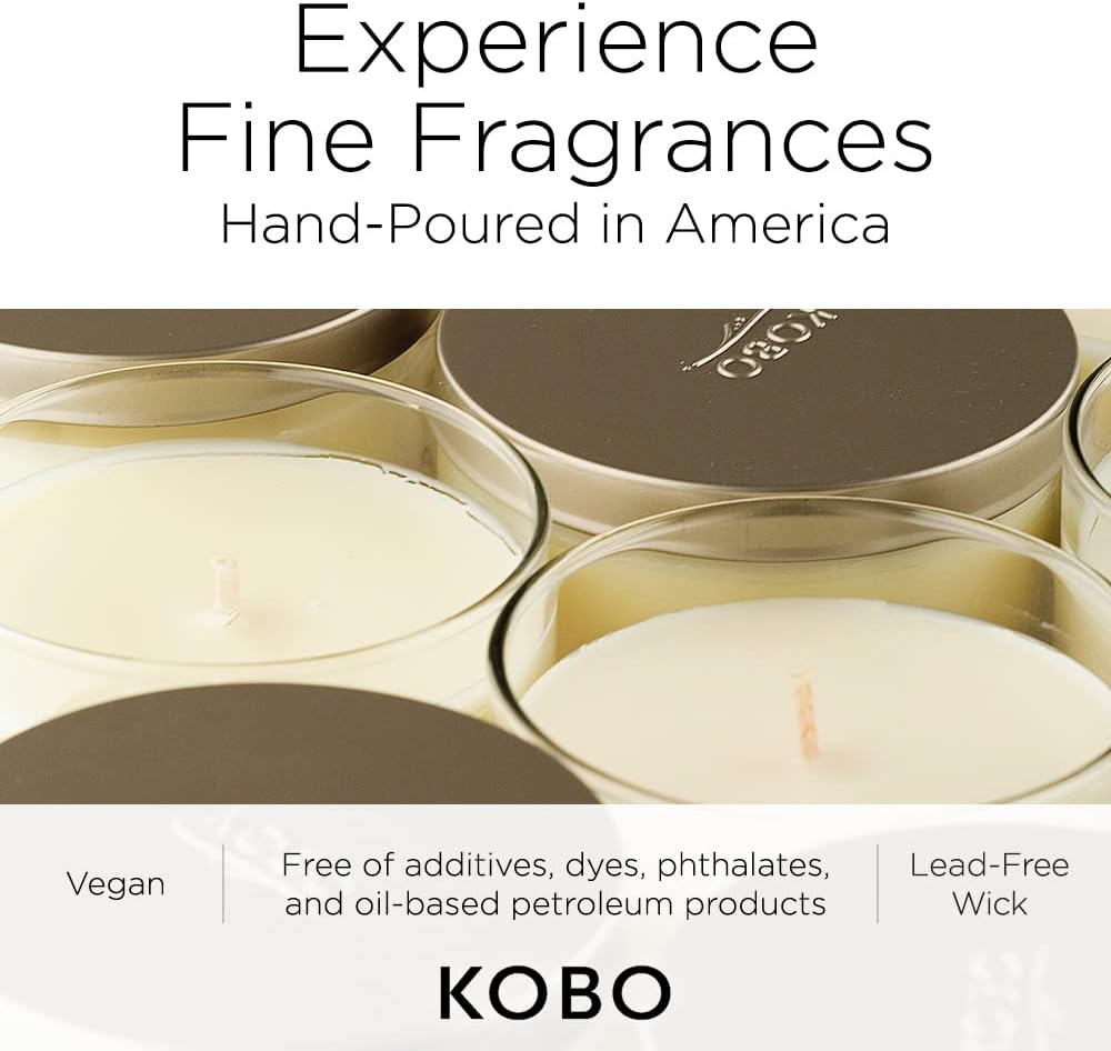 KOBO Vetiver & Shaved Vanilla Pure Soy Candle, 80 Hour Burn, 11 oz