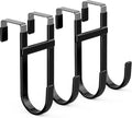 FYY Over the Door Hooks, Double-Hanger 2 Pack, Fits Doors 1 3/8" Black