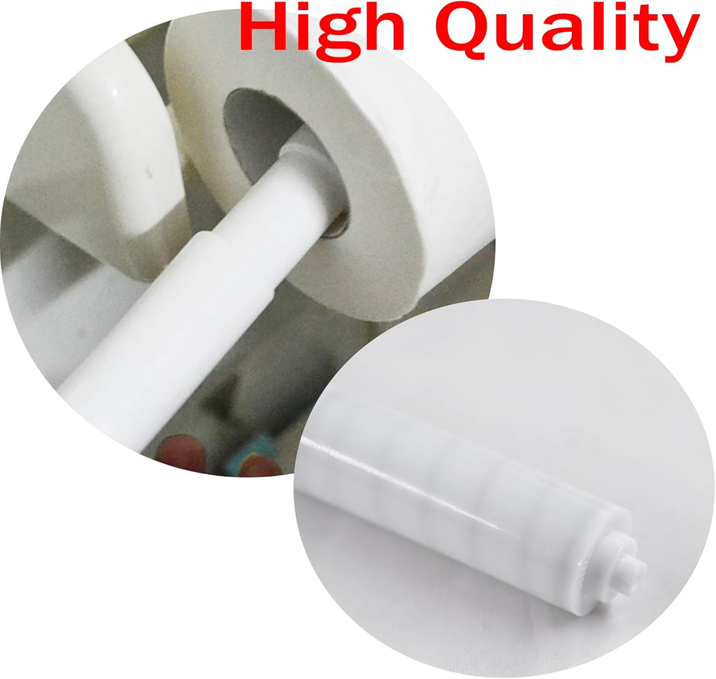 2 Pack Toilet Paper Roll Holder Replacement Rod,White,Extended Version