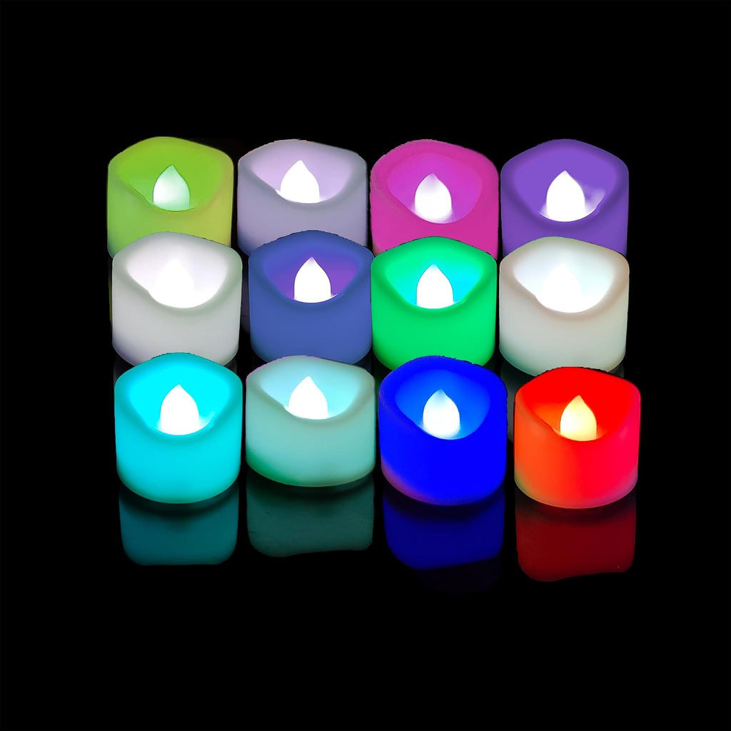 iZAN 12 PCS Color Changing Battery Operated Flameless LED Tealight Candles