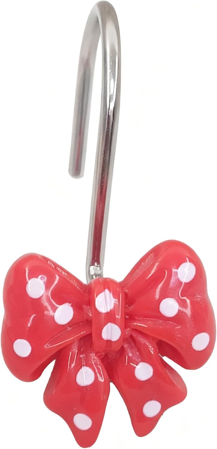Twofishes Home Fashion Red Shower Curtain Rings Pack of 12