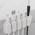 Magnetic Cable Clips, Adhesive Cable Clips, Cord Organizer, White, 5 Pack