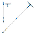 Unger Professional 2-in-1 Squeegee and Scrubber, 14” Window Cleaning Tool and 8’ Connect & Clean Pole, Essential Glass Supplies for Commercial and Residential Use, Microfiber Sleeve