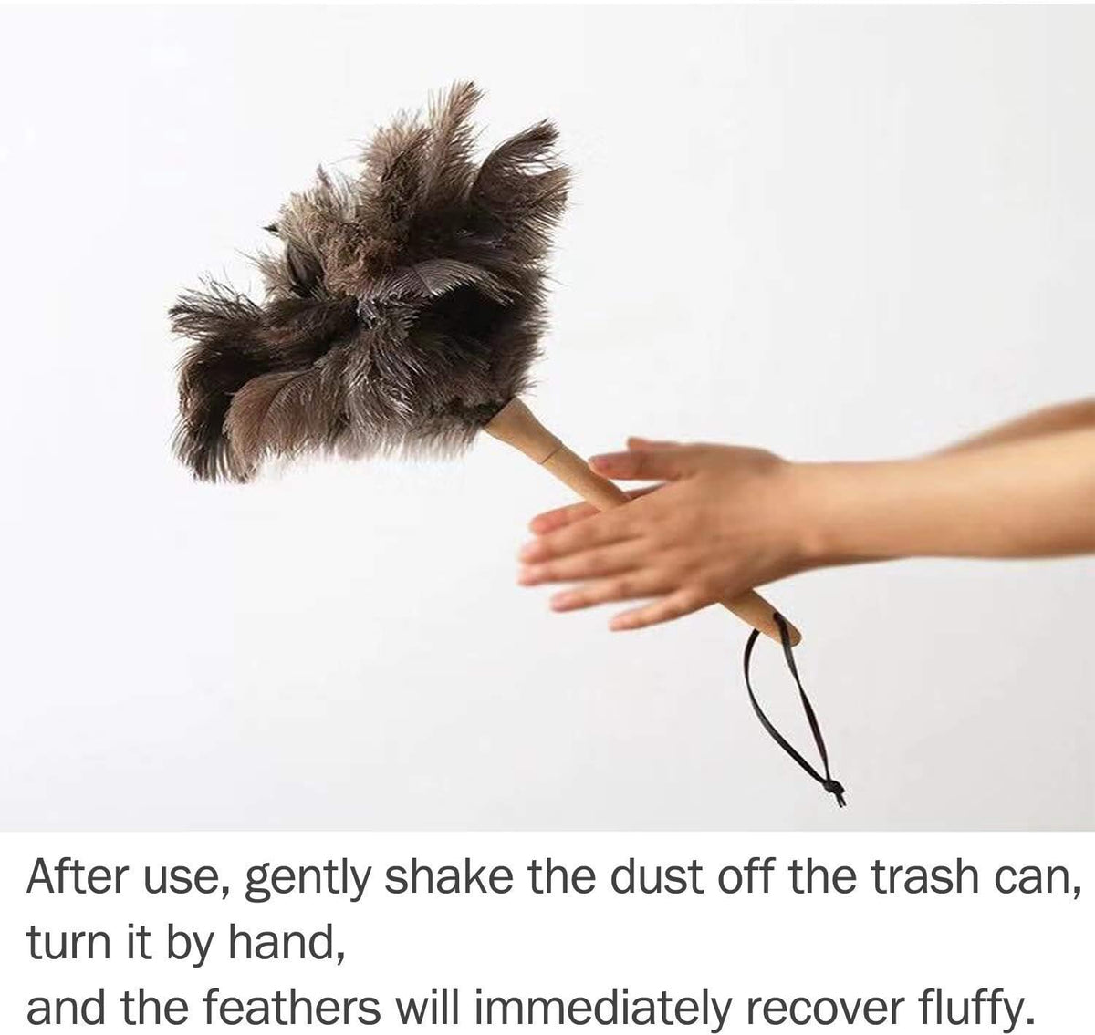 DDZMZ Large Ostrich Feather Duster with Long Wooden Handle,24 inch
