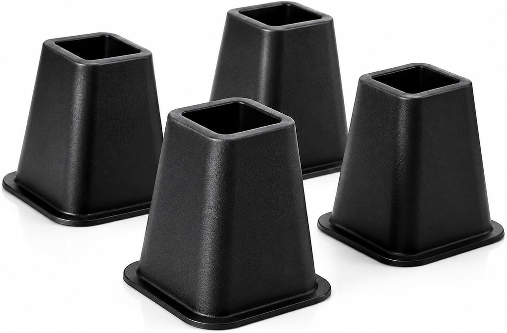 HOME IT 5 to 6-inch Black Bed Risers, Heavy Duty Furniture Risers 4-Pack