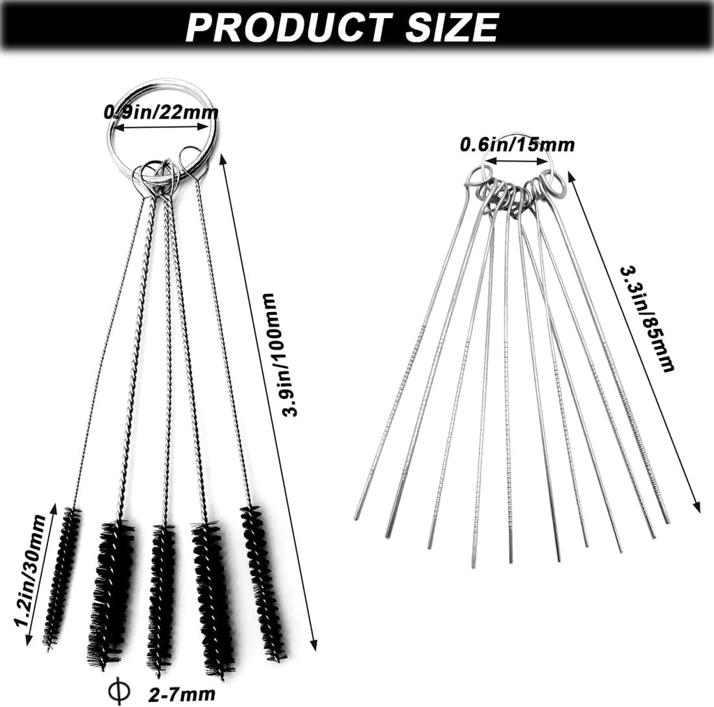 21 Pieces Nylon Mini Cleaning Brush Set Metal Straws Air Brush Spray Gun Humming Bird Feeders Coffee Machine Tubing Pipe Cleaner Nozzle