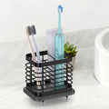 Toothbrush Holders for Bathroom, Adhesive Electric Toothbrush Holder with Fast Dry Tray Wall Mounted Toothbrush Holder Shower Toothpaste Bathroom Organizer Essentials, 2 Slots, Black