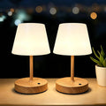 Rechargeable Table Lamp, Portable Shower lamp (Metallic Wood-2pcs)