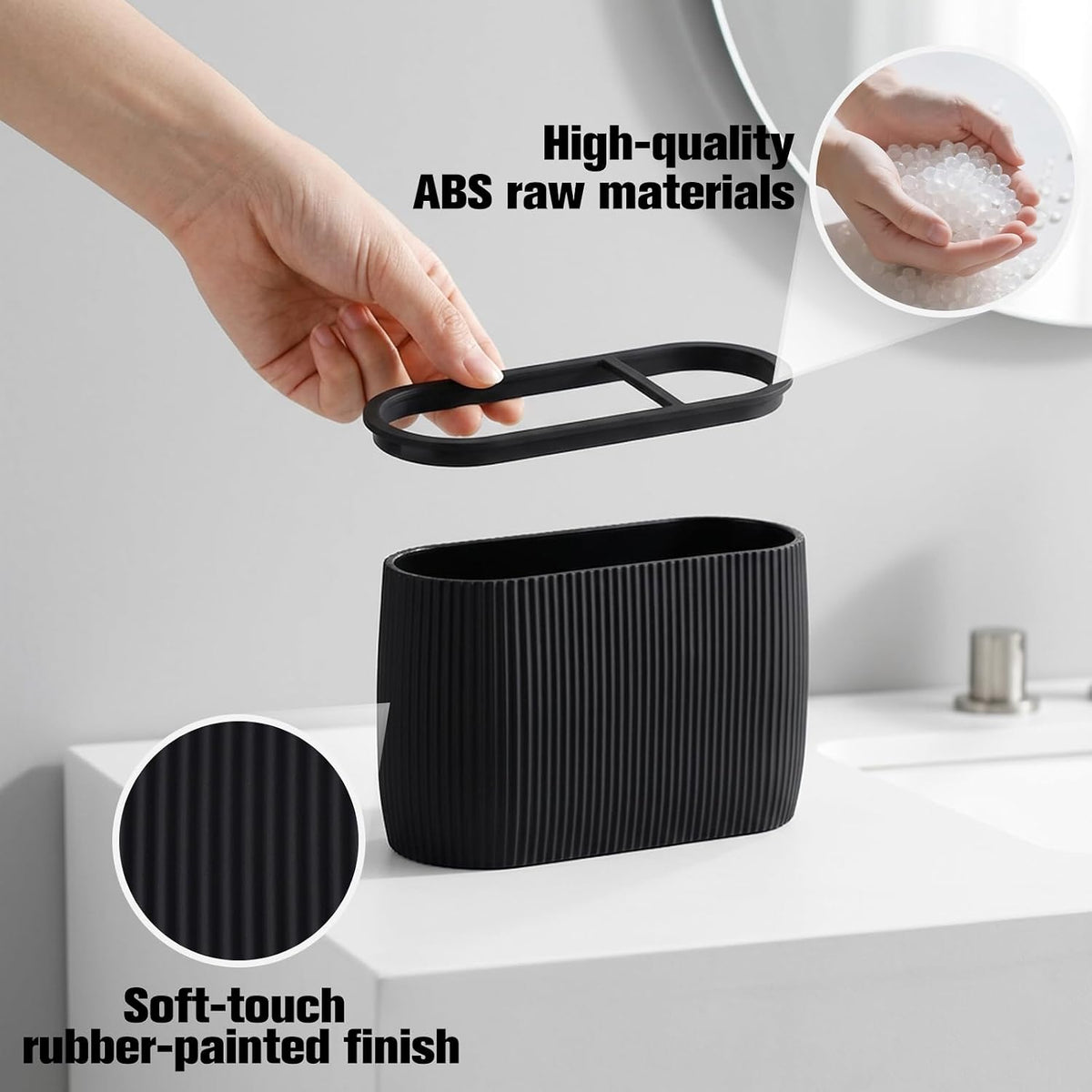 Black Toothbrush and Toothpaste Holders for Bathrooms