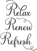 Zzbakress 3 Pcs Relax Refresh Renew Metal Wall Art Black Bathroom Decor Wall Art Metal Decorative Wall Art Farmhouse Wall Decor for Living Room Bedroom Bathroom (Elegant)