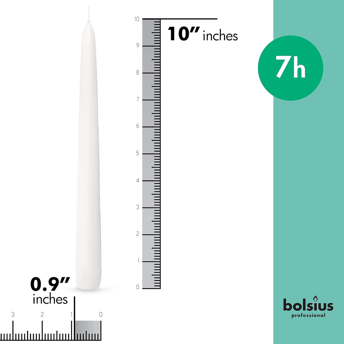 BOLSIUS White Taper Candles 100 Count Bulk Pack - 10 Inch Dinner Candle Set - 7+ Burn Hours - Premium European Quality - Smooth Flame - 100% Cotton Wick - Smokeless & Dripless Household Candlesticks