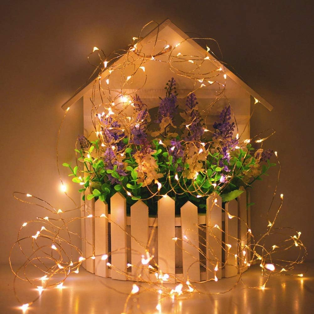 Twinkle Star 300 LED Copper Wire String Lights, Warm White 99 FT