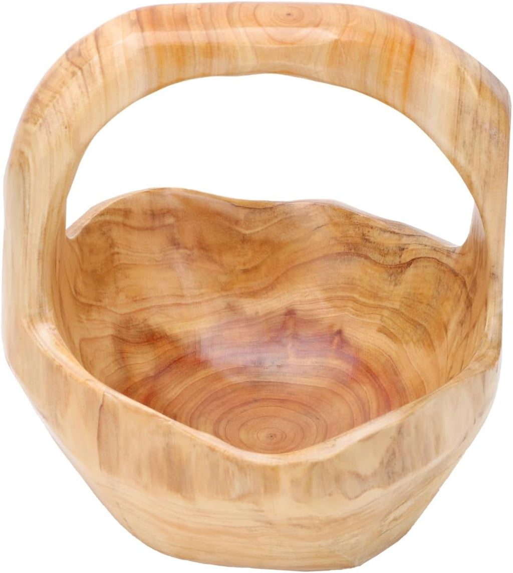 Wooden Fruit Basket Kitchen Serving Tray Decorative Bowl Appetizer Tray Creative Root Carving Bowl Snack Plate for Parties Style