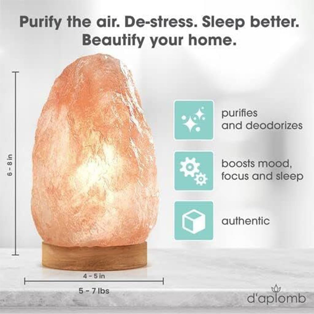 d'aplomb Natural Himalayan Salt Lamp; Medium Hand Carved Natural Chunk