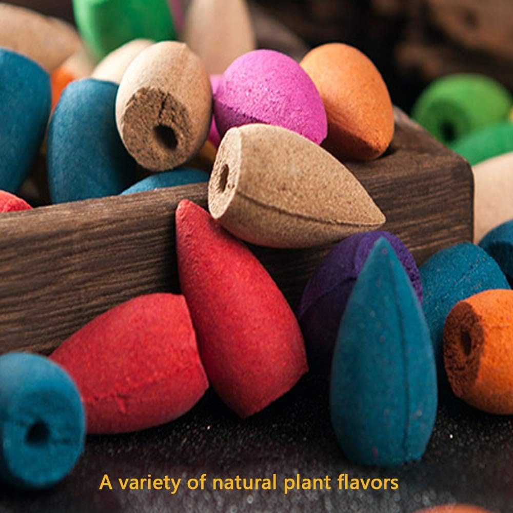 360 PCS Backflow Incense Cones 9 Kinds of Incense Cones for Waterfall Natural Scents for Backflow Incense Burner