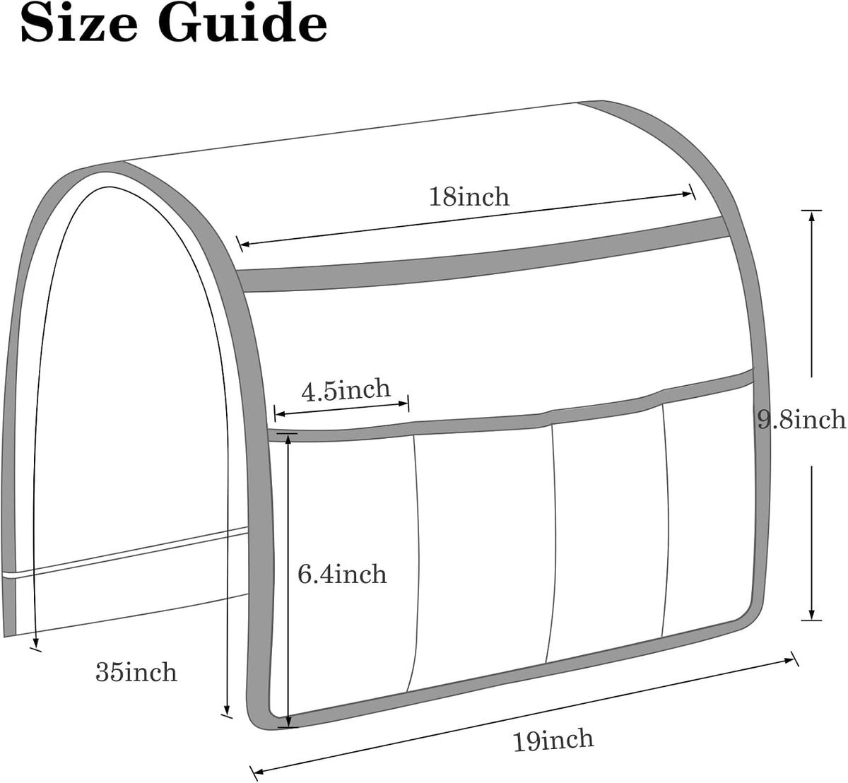 Remote Control Holder Couch Caddy, Armchair Caddy for Recliner 5 Pockets