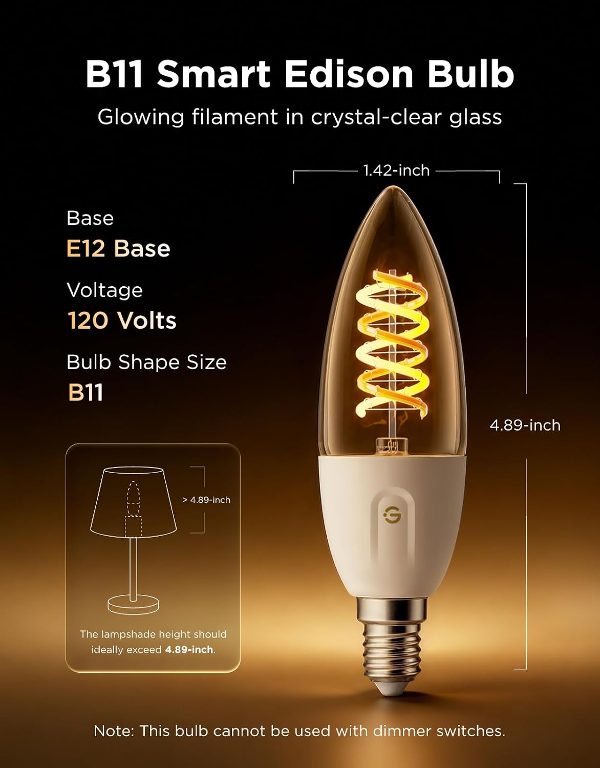 Govee E12 LED Candle Bulb, Smart Chandelier Light Bulbs for Living Room