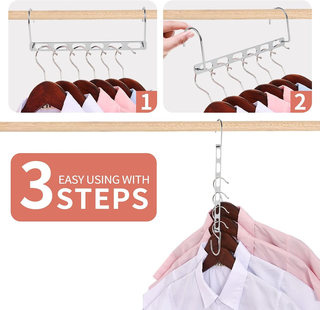 Metal Space Saving Hangers for Clothes, Collapsible Hanger Organizer 10Pack