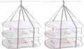 Looca 3-Tier Folded Mesh Clothes Hanging Dryer Sweater Drying Rack 30.3" L * 24.5" W*30.7" H (Pack of 2)