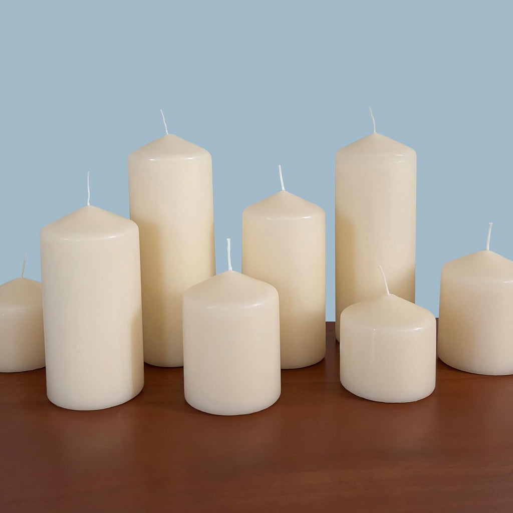 Stonebriar 80 Hour Long Burning Unscented Pillar Candles, 3x8, Ivory, 6 Count (Pack of 2)