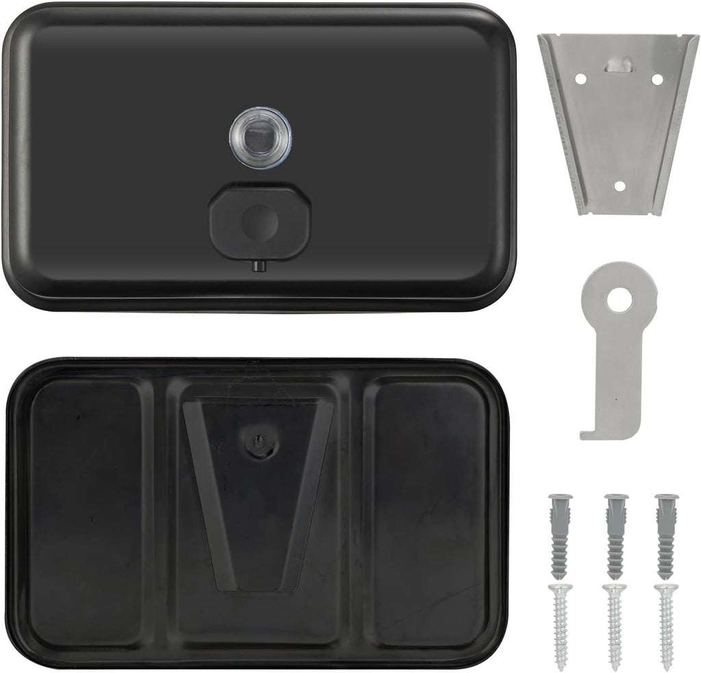 Stardrix Matte Black Stainless Steel Horizontal 1100ml/37oz Capacity Commercial-Grade Soap Dispenser, Wall-Mounted Bathroom Hand Soap Dispenser with Corrosion-Proof Lining and Anti-Leak Pump