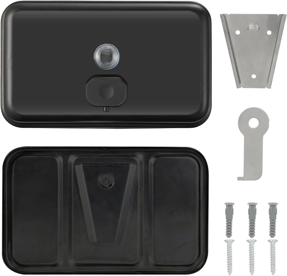 Stardrix Matte Black Stainless Steel Horizontal 1100ml/37oz Capacity Commercial-Grade Soap Dispenser, Wall-Mounted Bathroom Hand Soap Dispenser with Corrosion-Proof Lining and Anti-Leak Pump