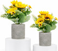 Fall & Thanksgiving Decor Artificial Sunflower Plants in Pot, 2 Pack